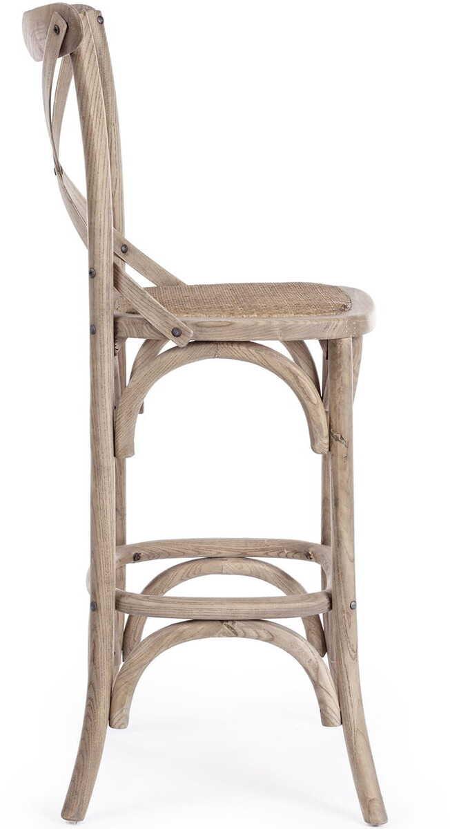 mutoni Tabouret de bar bois Cross gris naturel  