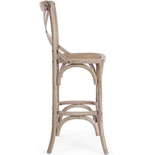 mutoni Tabouret de bar bois Cross gris naturel  