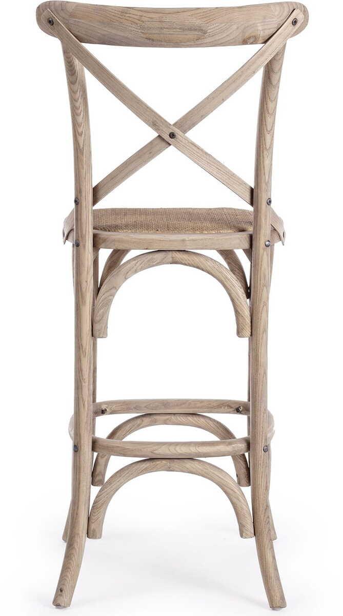 mutoni Tabouret de bar bois Cross gris naturel  