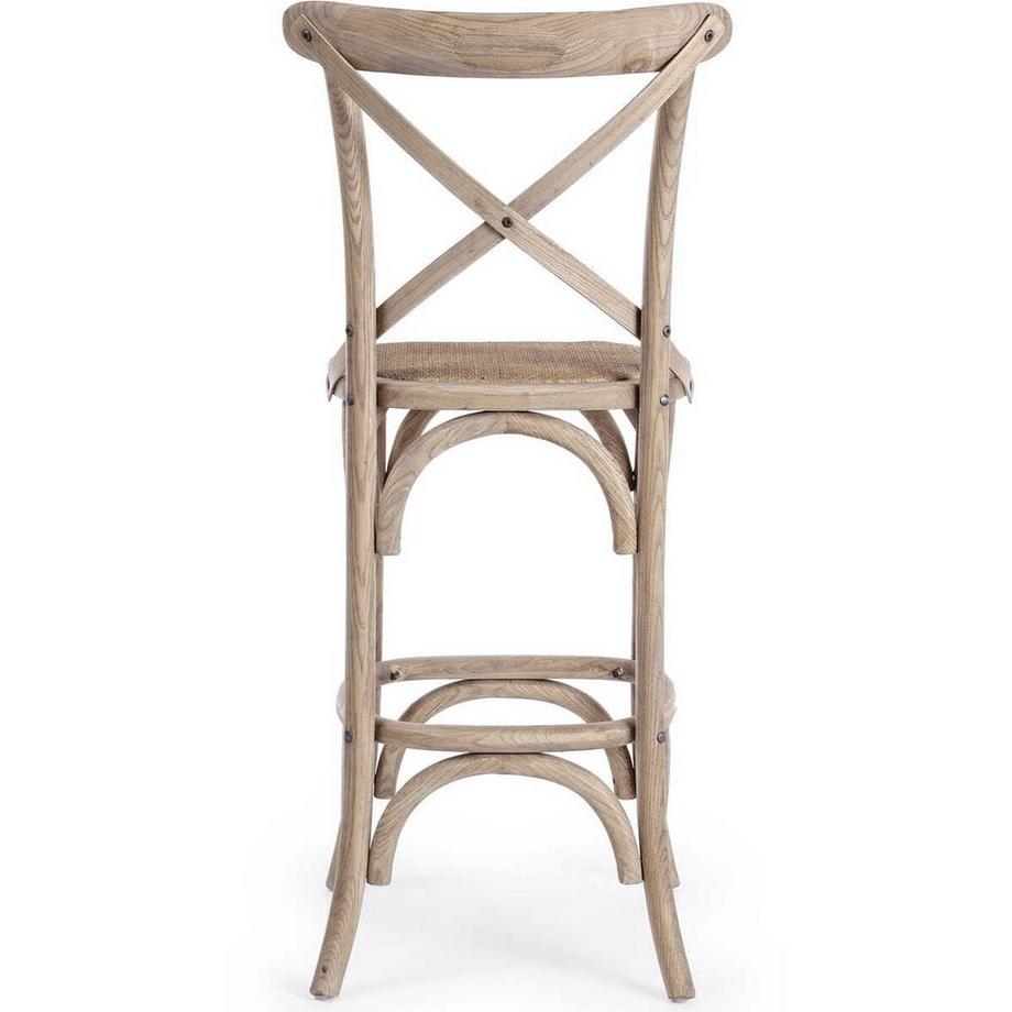 mutoni Barhocker Holz Cross Naturgrau  