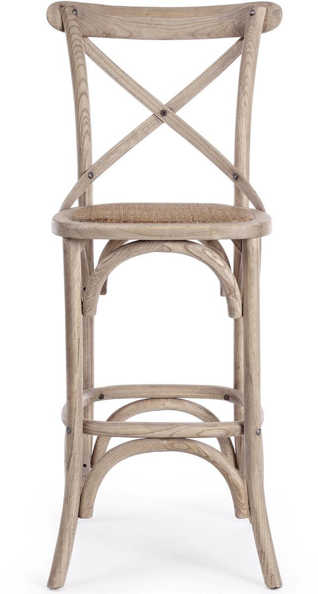 mutoni Tabouret de bar bois Cross gris naturel  