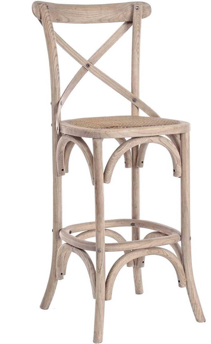 mutoni Sgabello da bar wood cross natural grey  