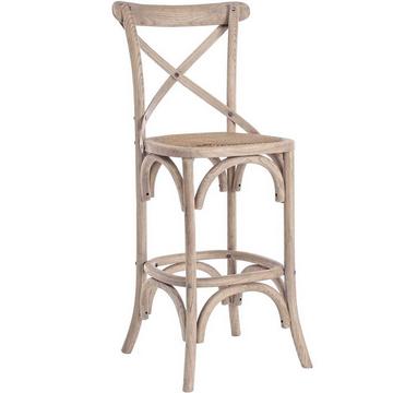 Tabouret de bar bois Cross gris naturel