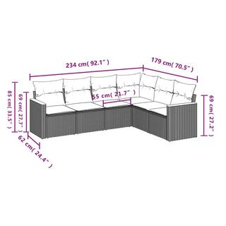 VidaXL Ensemble de canapés de jardin rotin synthétique  