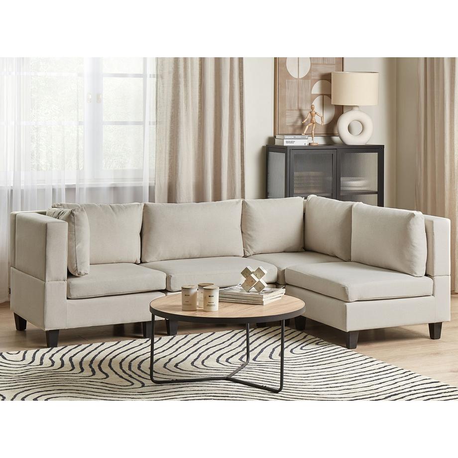 Beliani Ecksofa aus Stoff Skandinavisch UNSTAD  