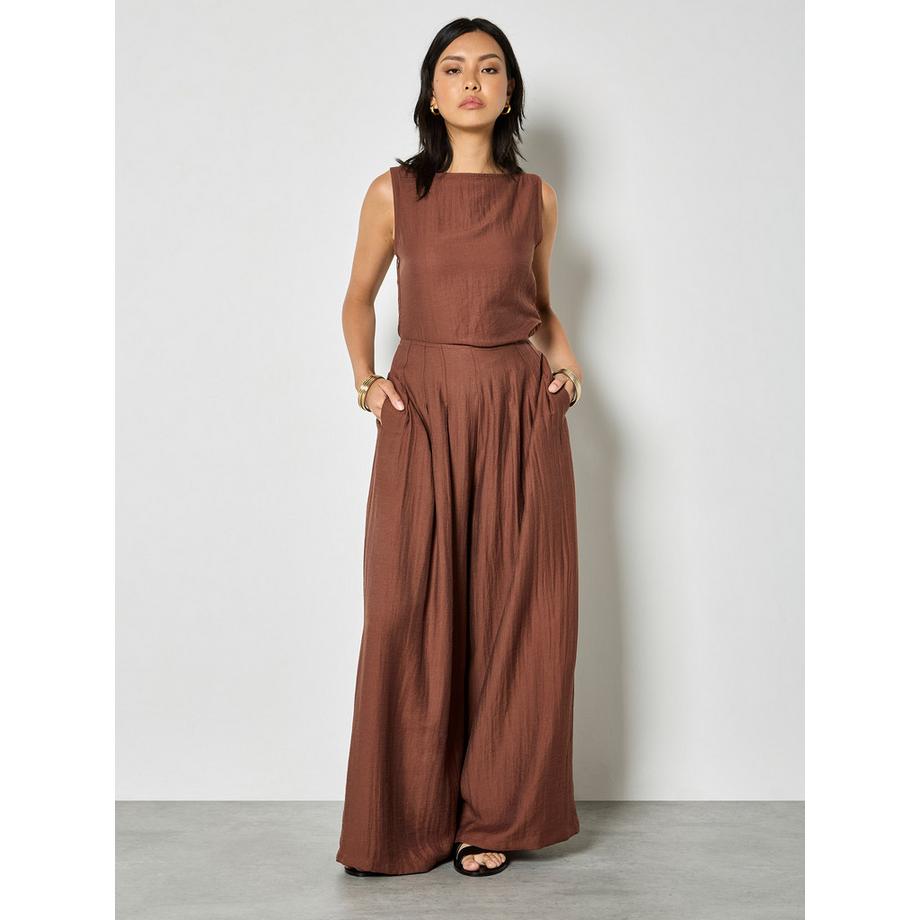 APRICOT Pantalon large en sergé texturé  