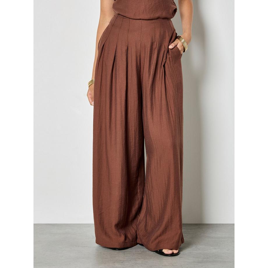 Pantalon large en sergé texturé