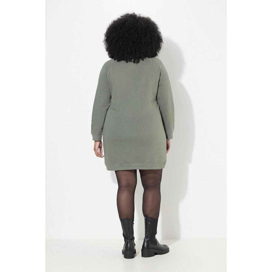 Ulla Popken Robe en Molleton Col Montant Manches Longues avec Poches  