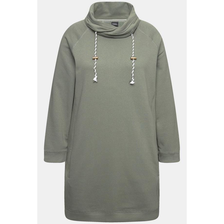 Ulla Popken Robe en Molleton Col Montant Manches Longues avec Poches  