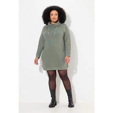 Robe en molleton avec poches, col montant et manches longues