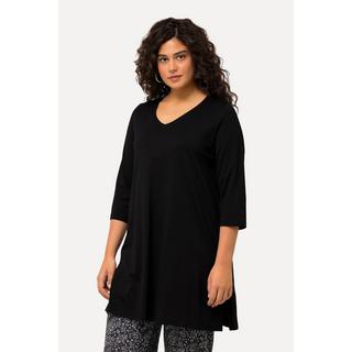 Ulla Popken  Longshirt, A-Linie, V-Ausschnitt, 3/4-Arm 