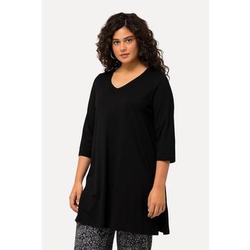 Longshirt, A-Linie, V-Ausschnitt, 3/4-Arm