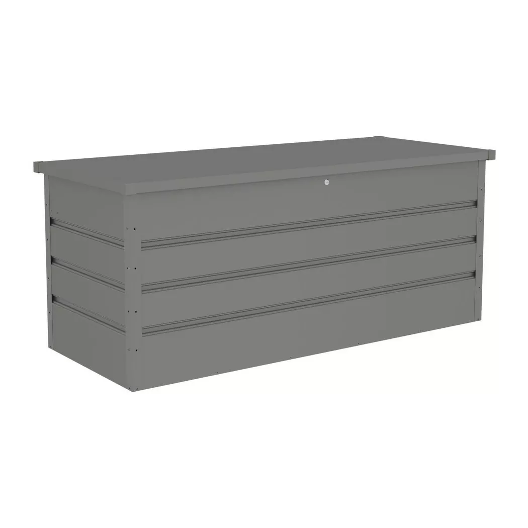 Vente-unique - Coffre de rangement de jardin en acier galvanisé gris - 750L - tomaso