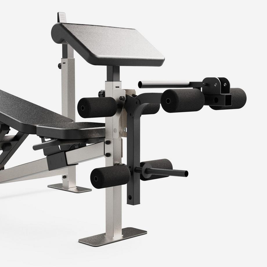 DOMYOS  Langhantelbank mit Bizeps- und Beincurlstation 