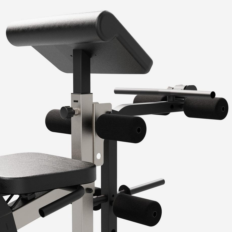 DOMYOS  Langhantelbank mit Bizeps- und Beincurlstation 