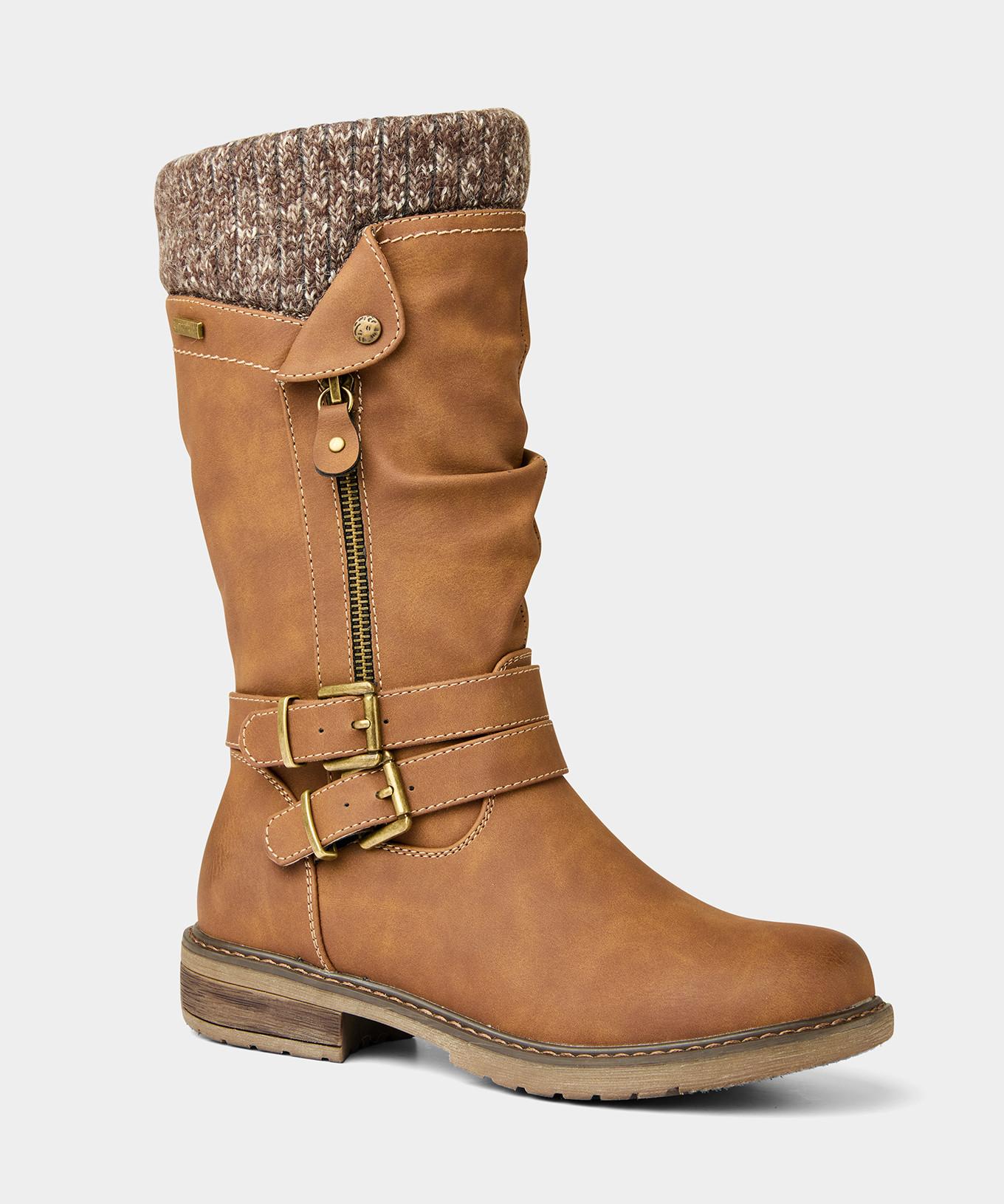 Joe Browns  Bottes hautes camel avec sangle et fermeture éclair 