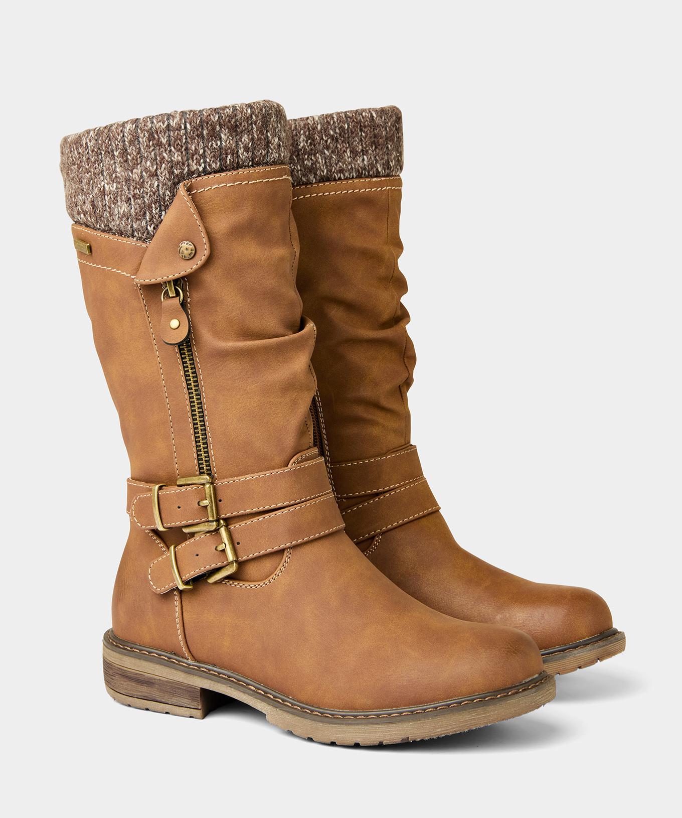 Joe Browns  Bottes hautes camel avec sangle et fermeture éclair 