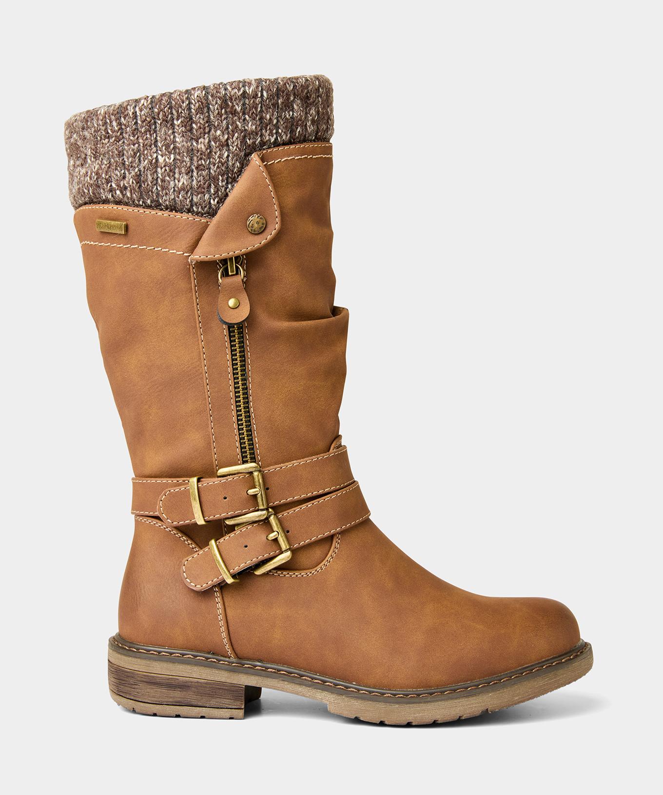 Joe Browns  Bottes hautes camel avec sangle et fermeture éclair 
