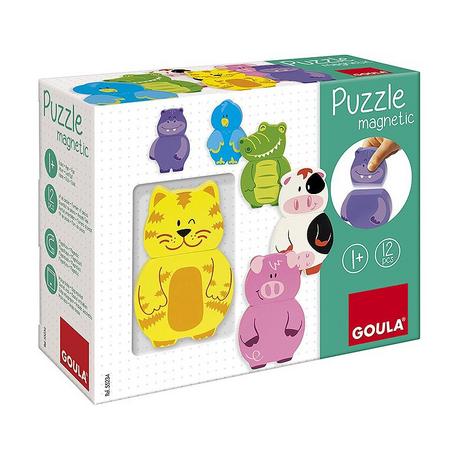 GOULA  Puzzle Magnetisch Tiere (12Teile) 