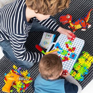 Activity-board  Jouet pour enfants avec perceuse Dinosaure 3D puzzle mosaïque 