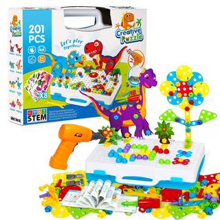 Activity-board  Jouet pour enfants avec perceuse Dinosaure 3D puzzle mosaïque 