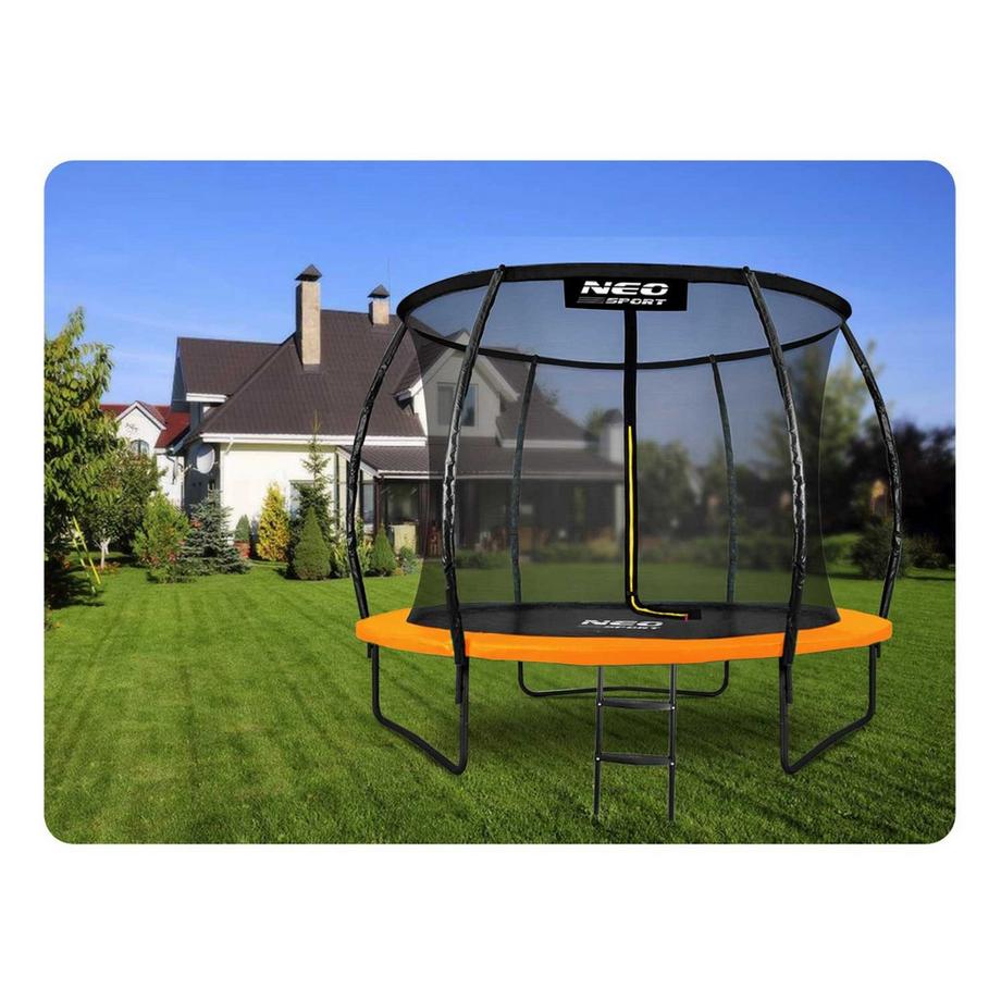 B2X Profiliertes Trampolin für den Garten 10ft/312cm mit innerem Schutznetz Neo-Sport  
