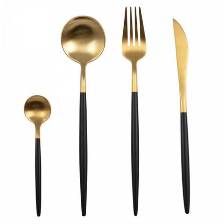 Aulica Besteckset 24-teilig Gold und Schwarz  