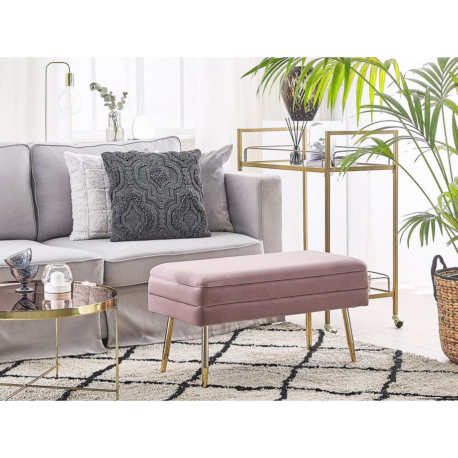 Beliani Banc de rangement en Velours Moderne DURHAM  