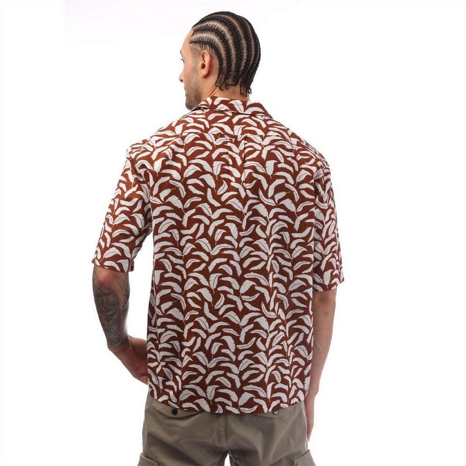 BOSS  Chemise Manches Courtes Motiftyle Imprimé Feuille 