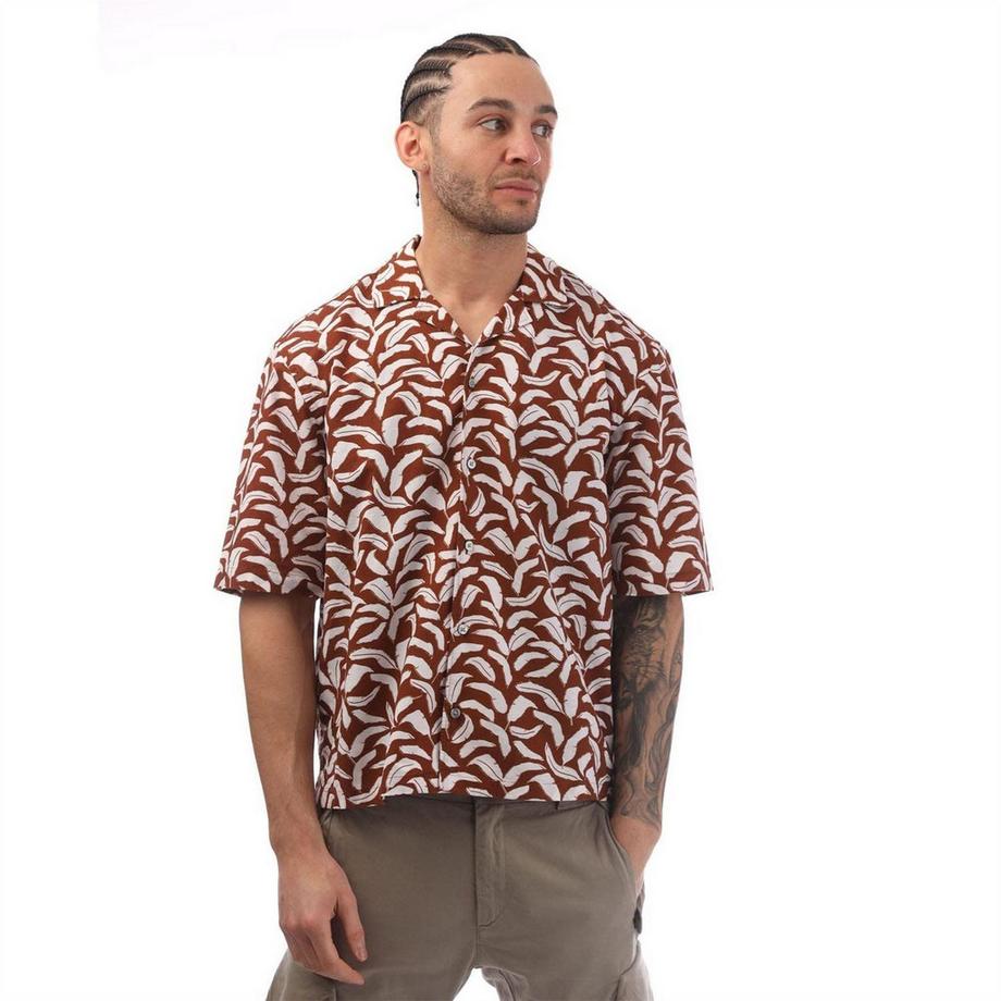 Chemise Manches Courtes Motiftyle Imprimé Feuille