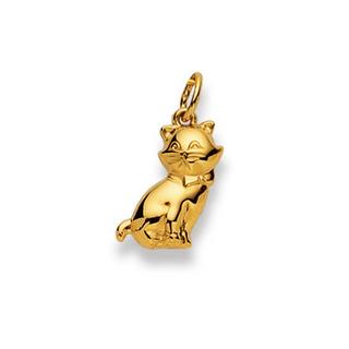 MUAU Schmuck  Anhänger Katze Gelbgold 750, 19x11mm 