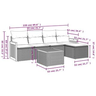 VidaXL Ensemble de canapés de jardin rotin synthétique  