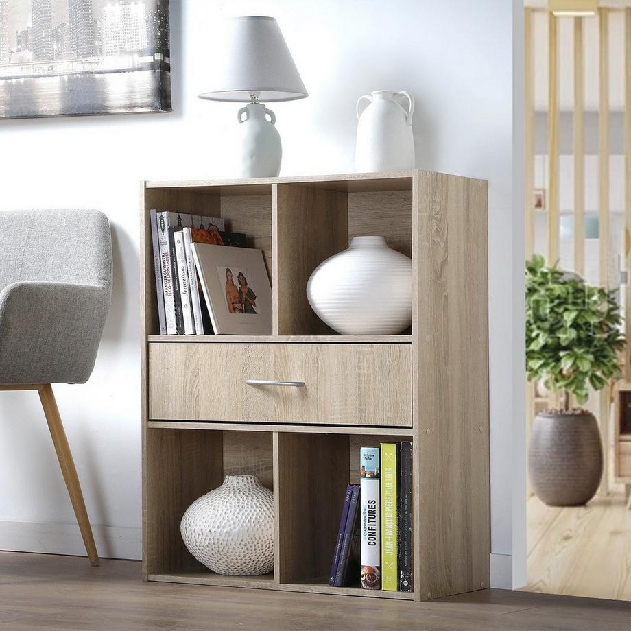 Calicosy Scaffale Cubo 4 Armadietti con un Cassetto  