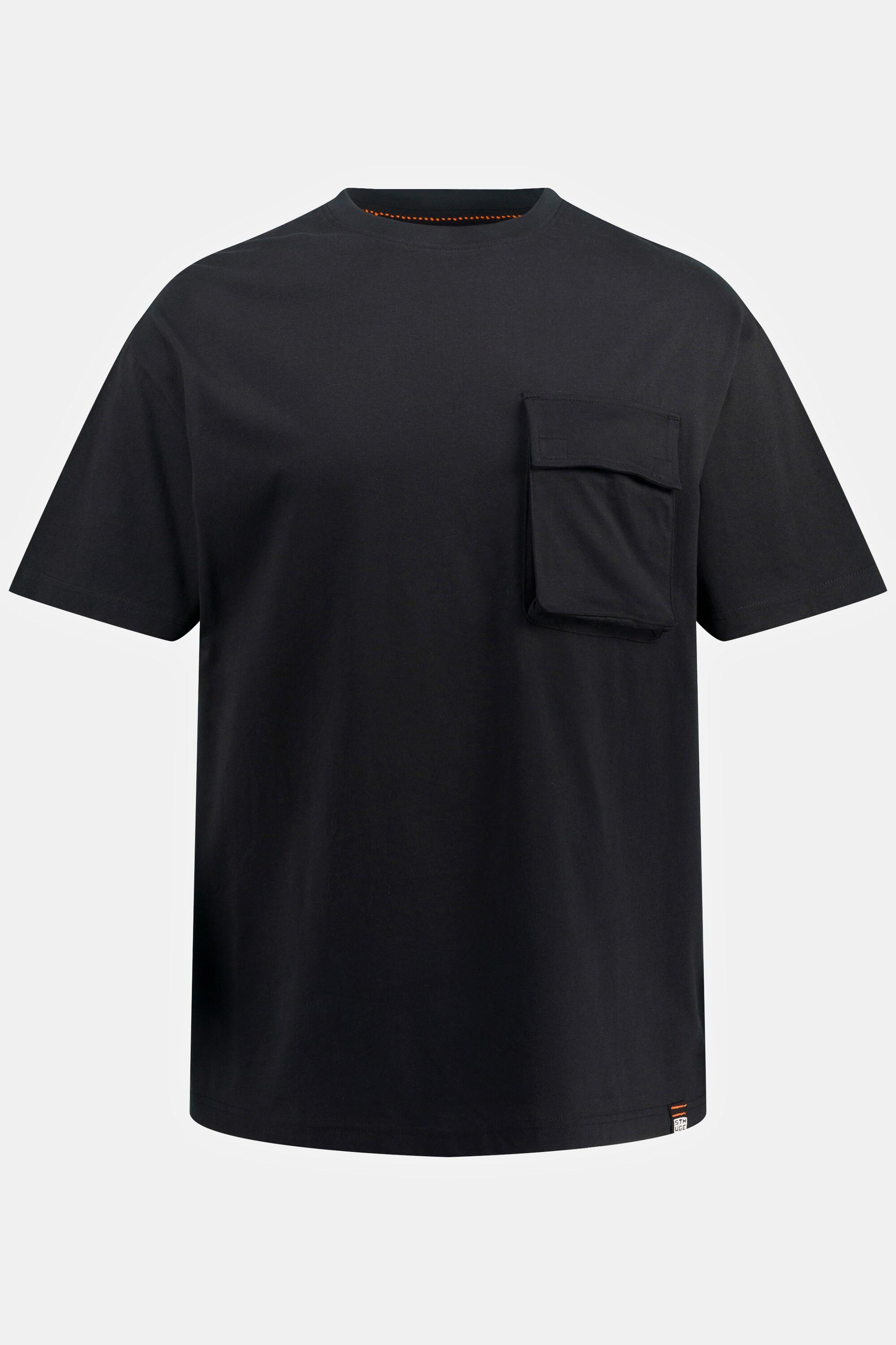 Sthuge  T-shirt STHUGE con taglio oversize, taschino e mezze maniche nero 