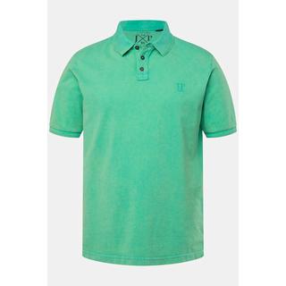 JP1880  Polo à manches courtes en maille piquée, style vintage bleu turquoise 