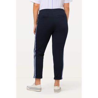 Ulla Popken  Pantalon de jogging en molleton, ceinture élastique et ruban pailleté 