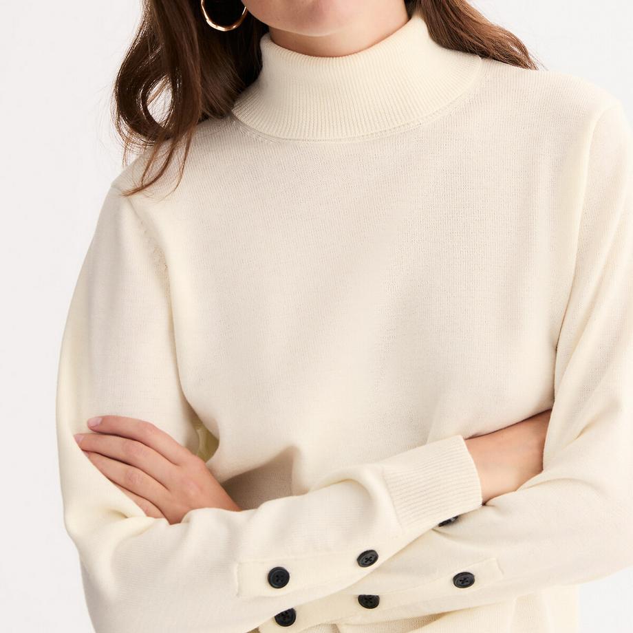 La Redoute Collections Pull col roulé en fine maille  