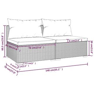 VidaXL set salotto da giardino Polirattan  