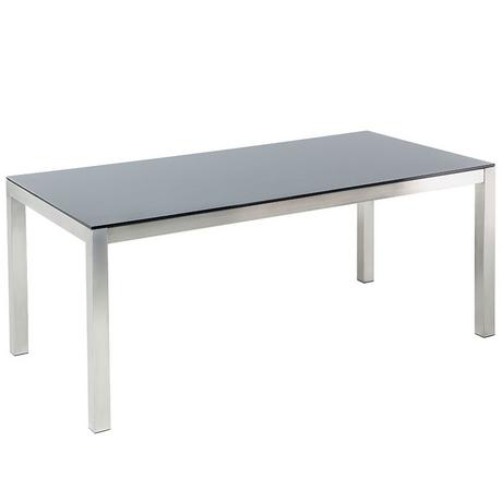 Beliani Gartentisch aus Sicherheitsglas Industriell GROSSETO  