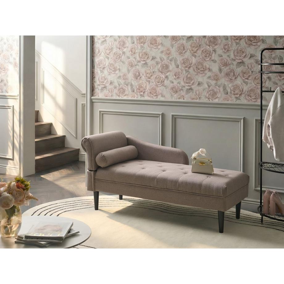 Beliani Chaise longue côté gauche en Tissu  YVOIRE  