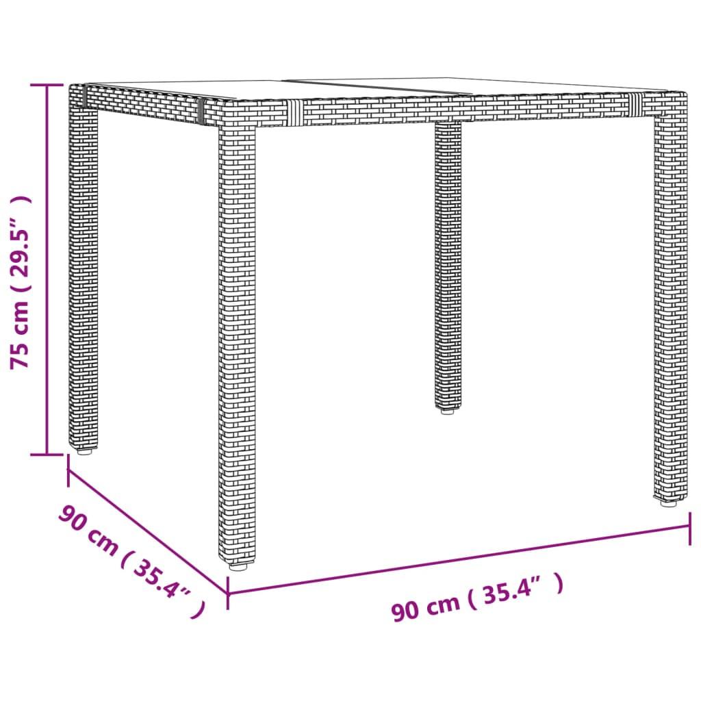 VidaXL Ensemble de salle à manger de jardin rotin synthétique  