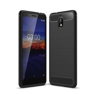 Cover-Discount  Nokia 3.1 2018 - Etui En Caoutchouc Silicone Mã©Tal Look Carbone 