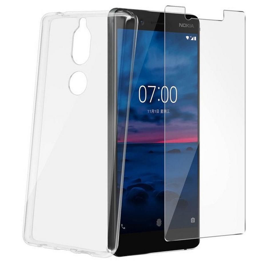 Avizar  Coque protection Nokia 7 + verre trempé 