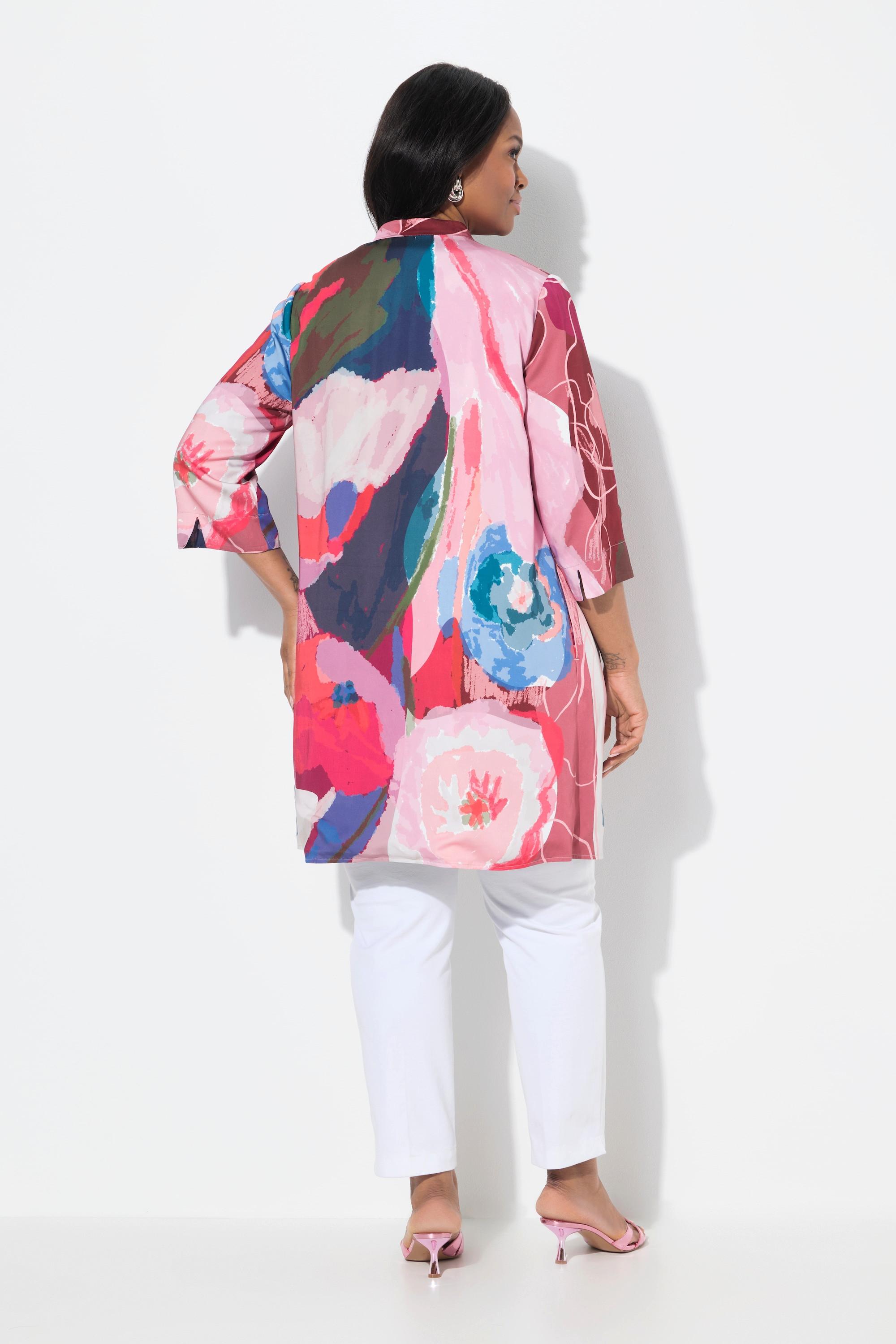 Ulla Popken Wendejacke Offene Jacke Stehkragen 3/4-Arm  