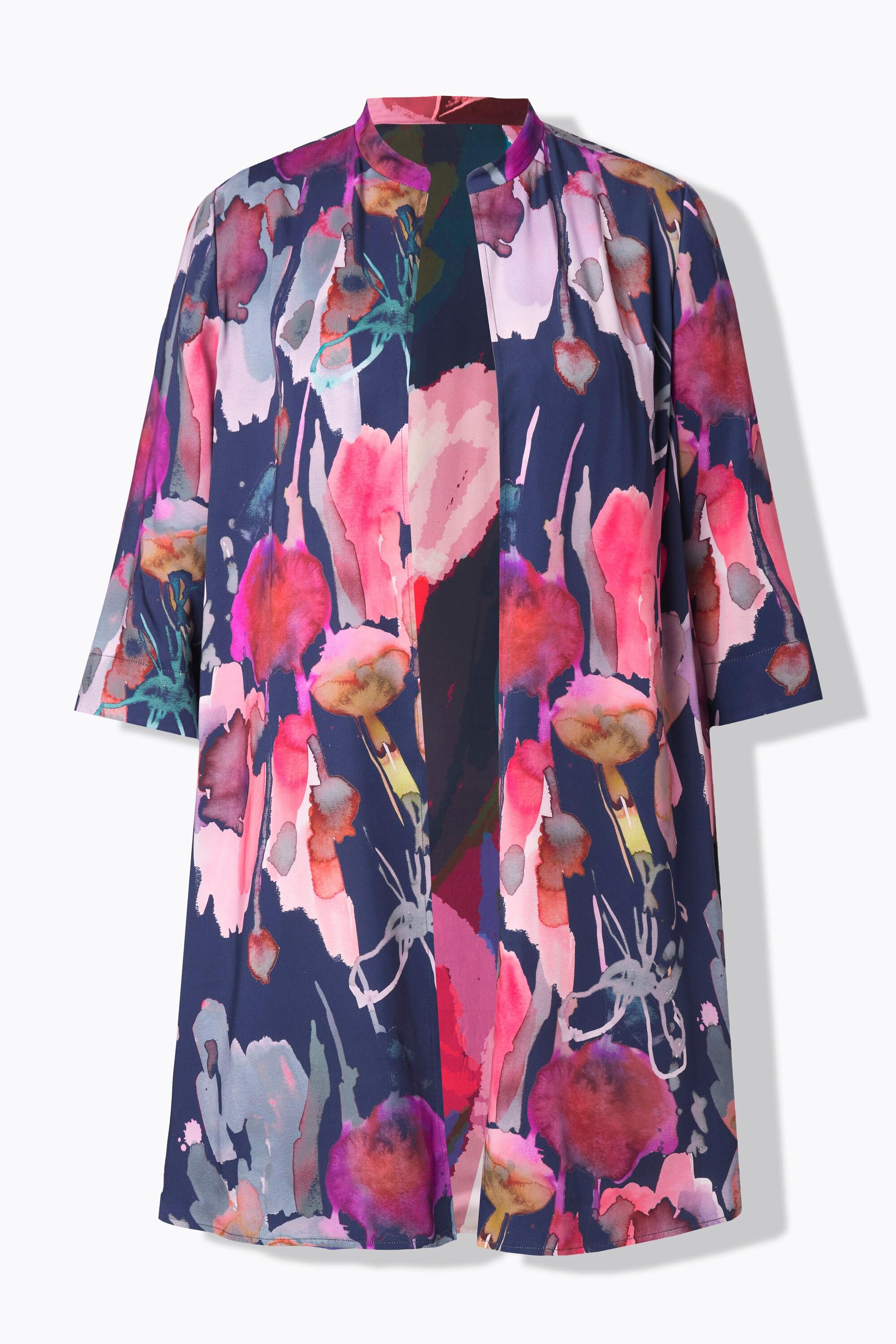 Ulla Popken Wendejacke Offene Jacke Stehkragen 3/4-Arm  