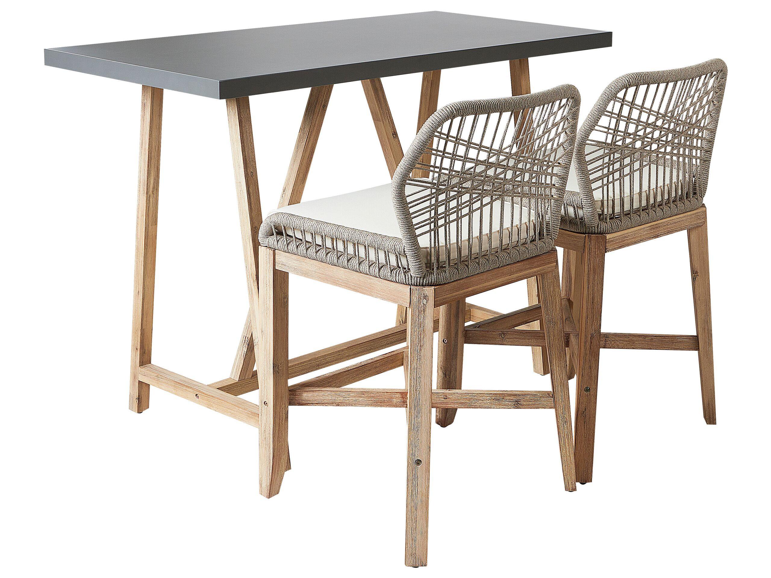 Beliani Set bistrot en Legno d'acacia Industriale TALAMONE  