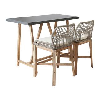 Beliani Set bistrot en Legno d'acacia Industriale TALAMONE  