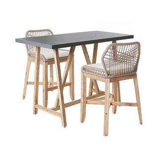 Beliani Set bistrot en Legno d'acacia Industriale TALAMONE  