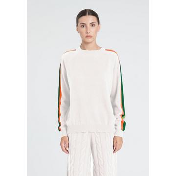 Maglione girocollo con fascia colorata - 100% cashmere ZAYA 19