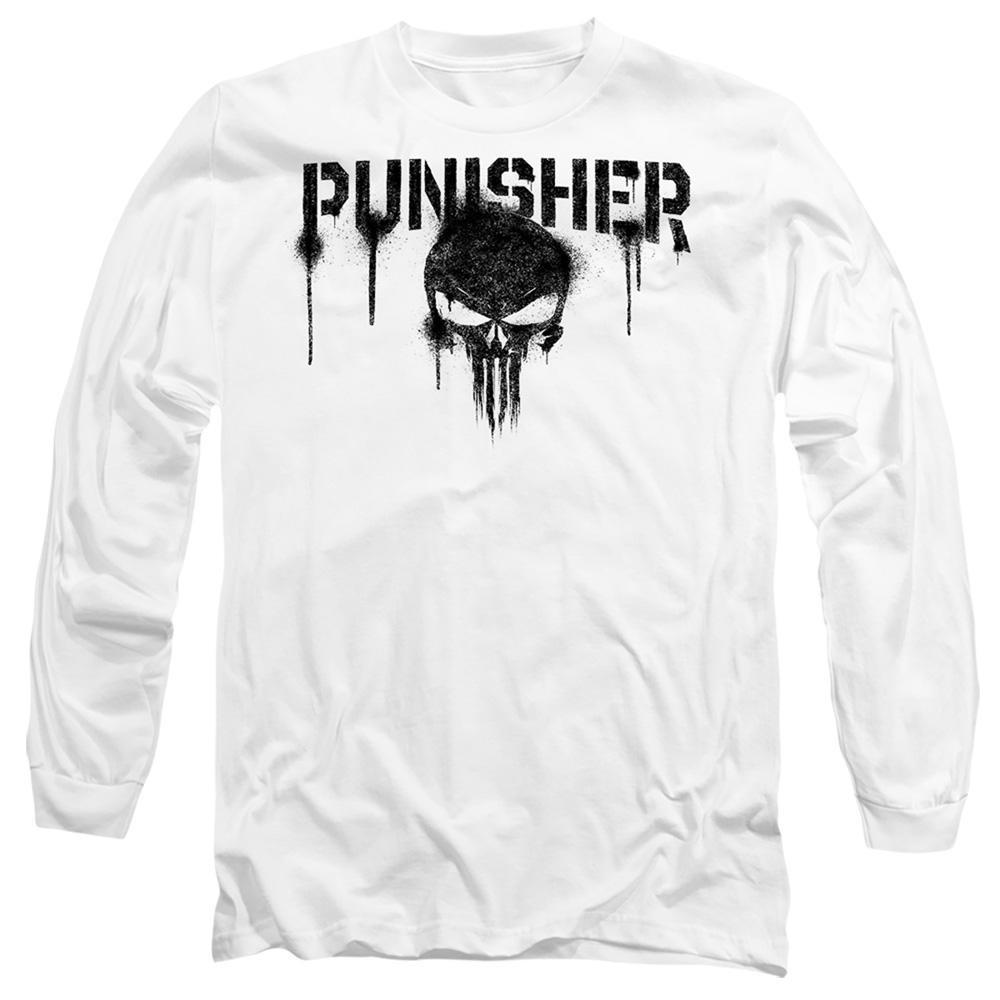 The Punisher Punisher Skull Spray Paint Langarm T-Shirt  